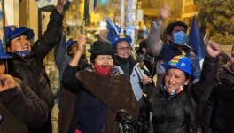 MAS supporters celebrate election victory in La Paz. Photo by Thomas Becker.