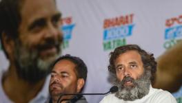 Congress leader Rahul Gandhi addresses a press conference amid the party's 'Bharat Jodo Yatra', at Jhajjar Kotli in Jammu district, Tuesday, Jan. 24, 2023. 