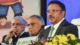 Chief Election Commissioner Rajiv Kumar with Election Commissioner Anup Chandra Pandey addresses a press conference during his visit to poll-bound Tripura, in Agartala, Thursday, Jan. 12, 2023.