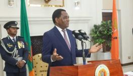 Hakainde Hichilema, the president of Zambia addresses diplomats from Kenya, and other nations. Photo: Hichilema/X