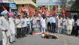 Farmers organized with AIKS and SKM rallied in cities across India against the visit of JD Vance. Photo: AIKS
