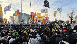Protest outside the National Assembly on December 7, the day of the impeachment vote. Photo: International Strategy Center (@goiscorg)