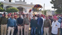 Heavy police protection was deployed during the wedding procession of the groom, Prakash Jangid (Photos sourced by Kshitiz Gaur, 101Reporters) 
