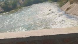 Overflow of water being released from the main Narmada canal into the Luni River (Photo - Satish Malviya, 101Reporters)