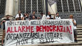 Activists protesting against police infiltrations in Italy. Source: Cambiare Rotta/Facebook