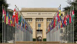 The flags of member countries at the United Nations Office, Geneva, Switzerland. Photo: pexels
