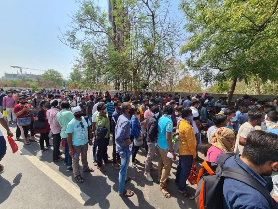 crowd - People queue in front of Zydus hospital, Ahmedabad after they announced restocking the drug