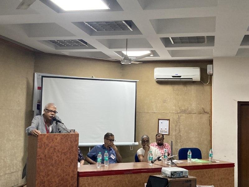 CITU's Tapan Sen urged on Saturday to take lessons from ongoing struggles. Image clicked by Ronak Chhabra