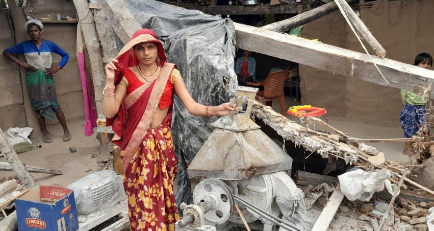 Sushma Anil More fled into the forest as the police arrived. When she returned her flour mill and general store were damaged in the demolition drive (Photos - Mohammad Asif Siddiqui).