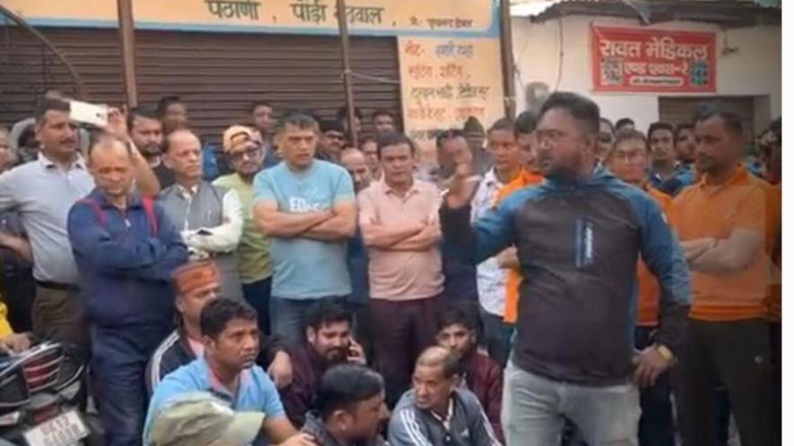 A bandh being enforced by Right wing bodies and local traders in Paithani town of Pauri Garhwal district of Uttarakhand.