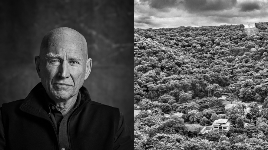 Sebastião Salgado and a photo of his from the Amazon. Photos via Instituto Terra
