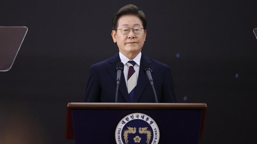 President of Republic of Korea Lee Jae-Myung at his first press conference as president in 2025. Photo: Wikimedia Commons