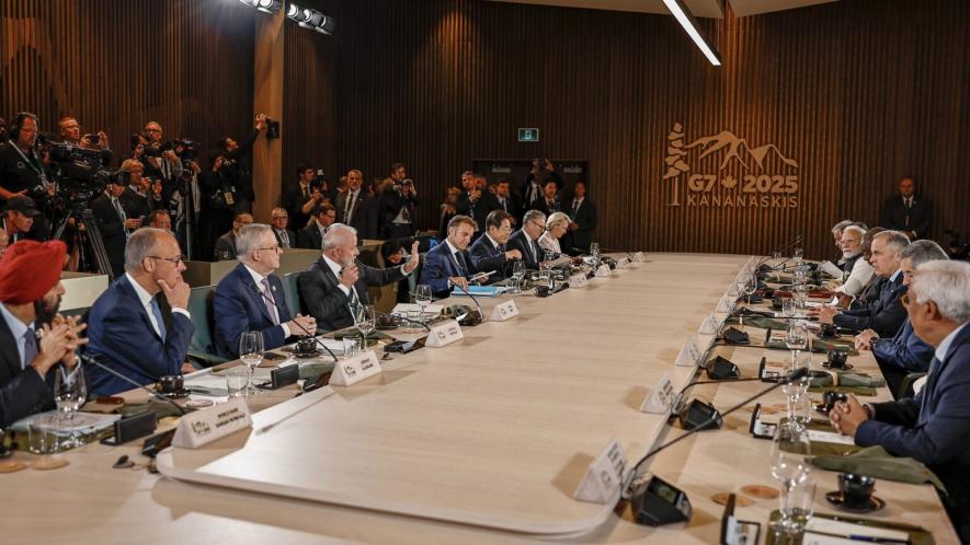 Brazilian President Lula da Silva speaking at the G7 meeting. Photo: Lula / X