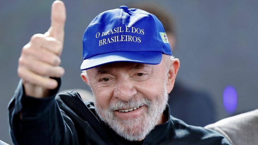 Brazilian President Lula da Silva wearing hat "Brazil is for the Brazilians". Photo: Lula / X