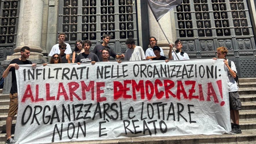 Activists protesting against police infiltrations in Italy. Source: Cambiare Rotta/Facebook