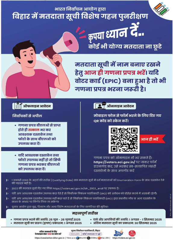 Image: Screengrab of ECI advertisement published in newspapers in Bihar