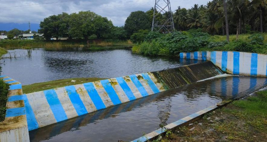 Check dams are small barriers built across drainage lines or gullies, usually made of stone or concrete (Photo - Prasanth Shanmugasundaram, 101Reporters).