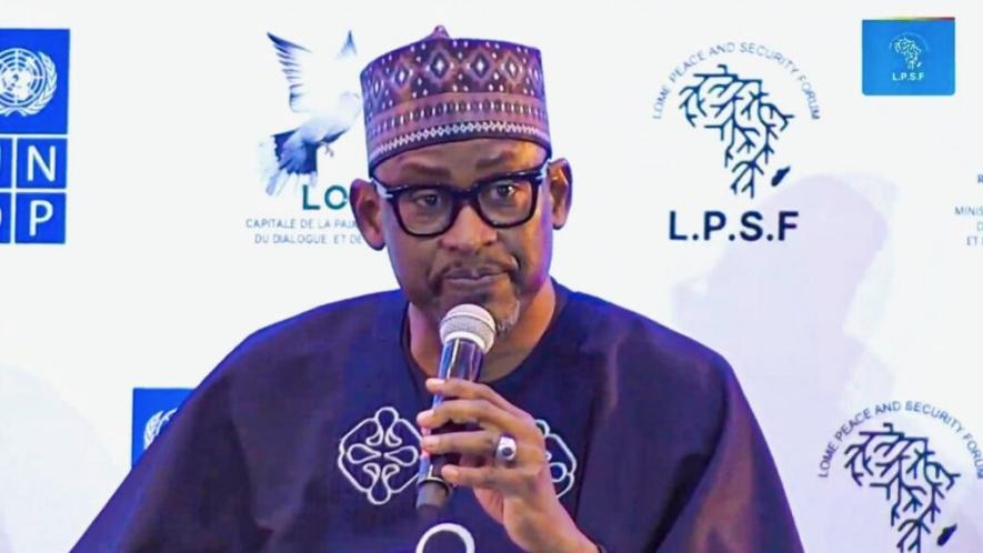 Mr. Abdoulaye Diop, Mali's minister of foreign affairs and international cooperation, speaks on a panel about strategic autonomy and partnership between African countries. Photo: MFA Mali