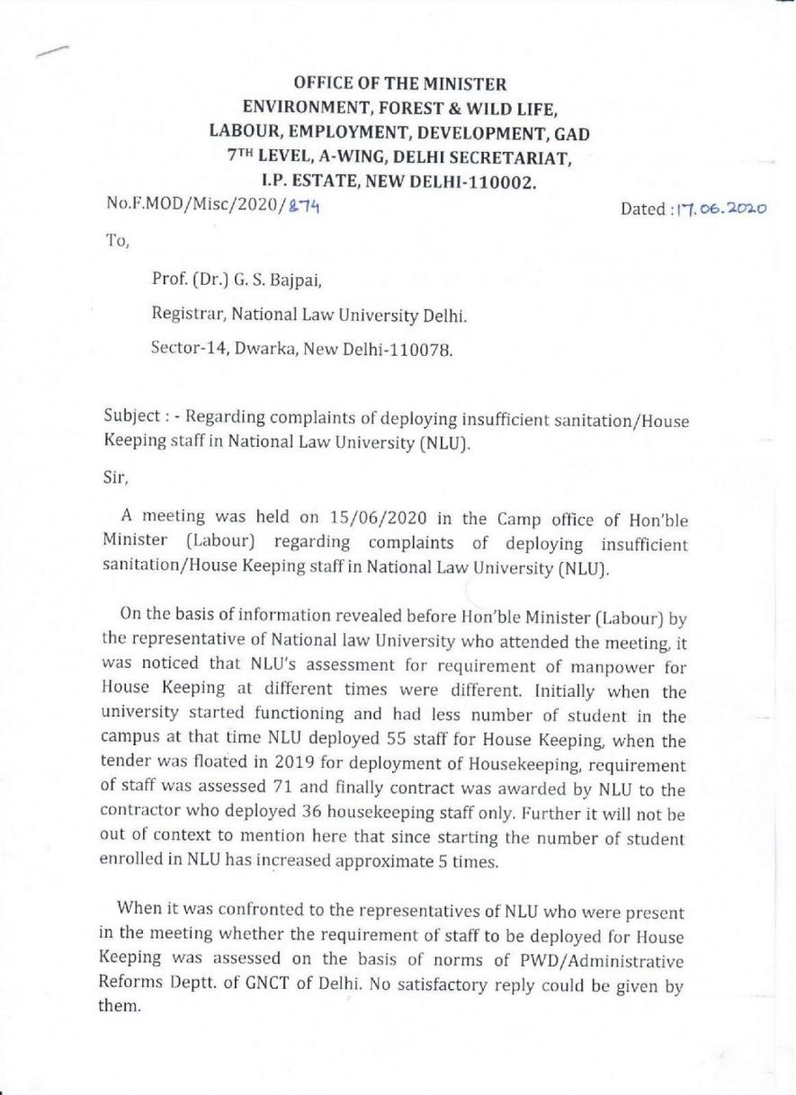 NLU safaikaramcharis reinstated